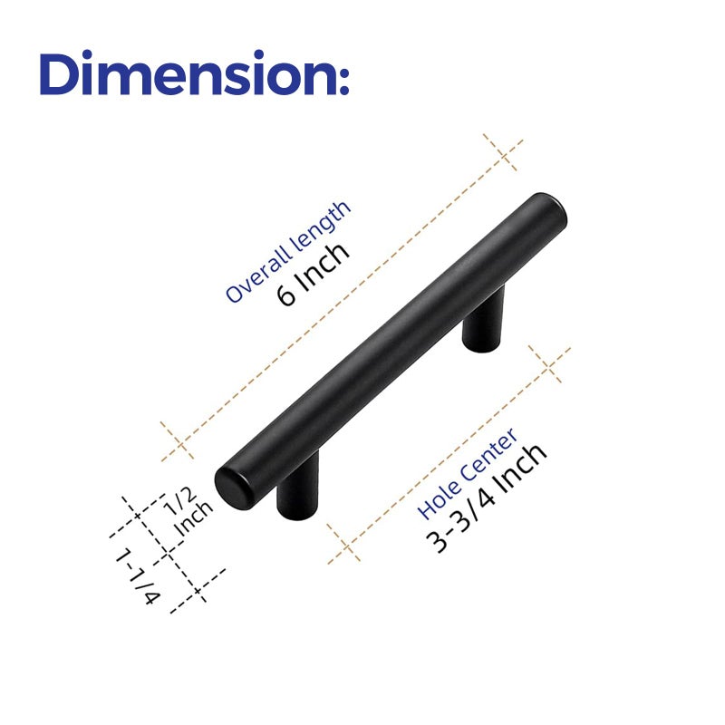 Ravinte 5 Pack 6 inch Cabinet Pulls Matte Black Stainless Steel Kitchen Cupboard Handles Cabinet Handles 3.75â€ Hole Center - Image 3